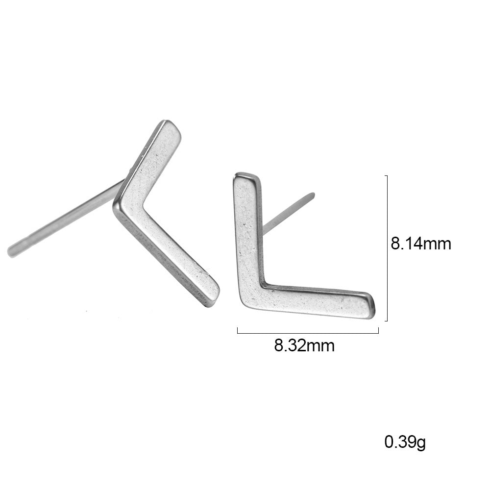 Nordic Rune Letter Earrings – Stainless Steel Minimalist Symbol Studs (24 Styles)