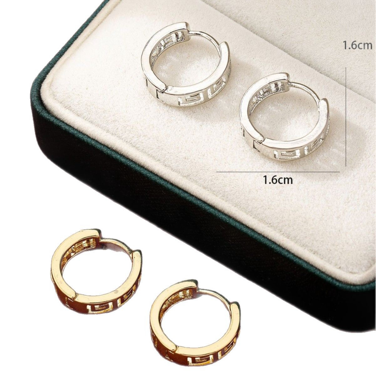 Retro Ethnic Pattern Earrings – Electroplated Gold Tibetan Silver Style (Gold & Silver)