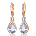 Bold Micro-Pavé Zircon Earrings – Rose Gold Statement Light Luxury Design