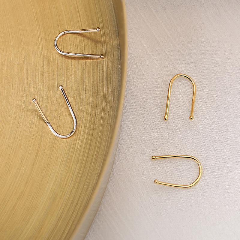 Good Morning Y-Line Earrings – Minimalist Letter Design Light Luxury for Women