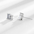 Gold-Plated Square Zircon Stud Earrings – 6×6mm Light Luxury Color Collection