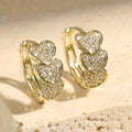 Double-Row Full Diamond Earrings – High-End Light Luxury Statement Pair