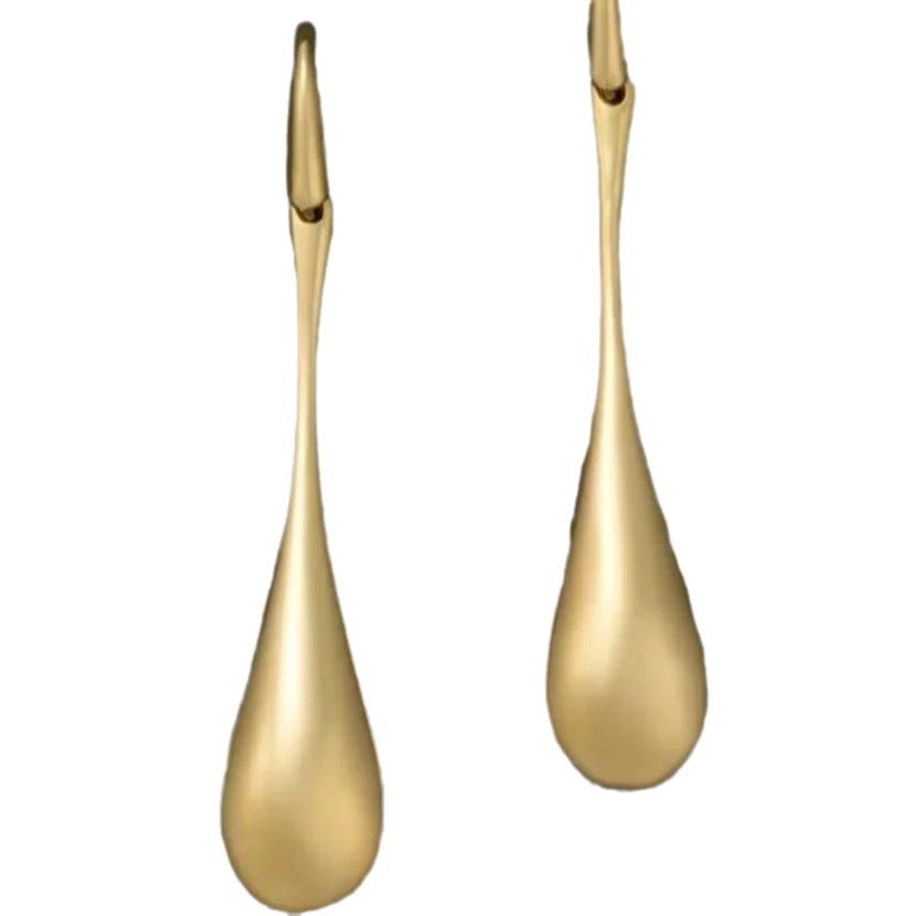Oversized Gold Teardrop Earrings – Punk-Style European & American Statement Design