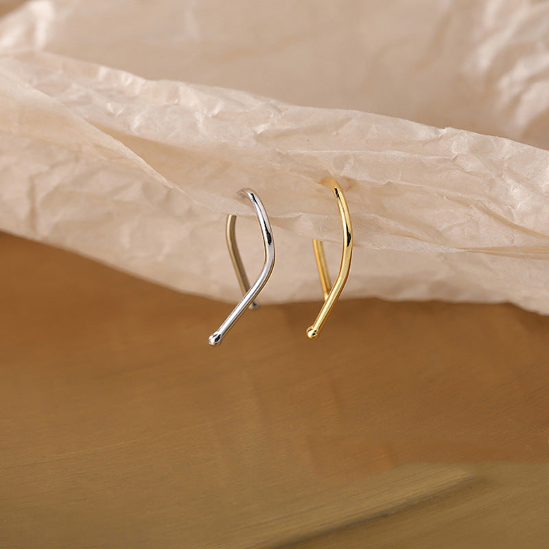 Good Morning Y-Line Earrings – Minimalist Letter Design Light Luxury for Women