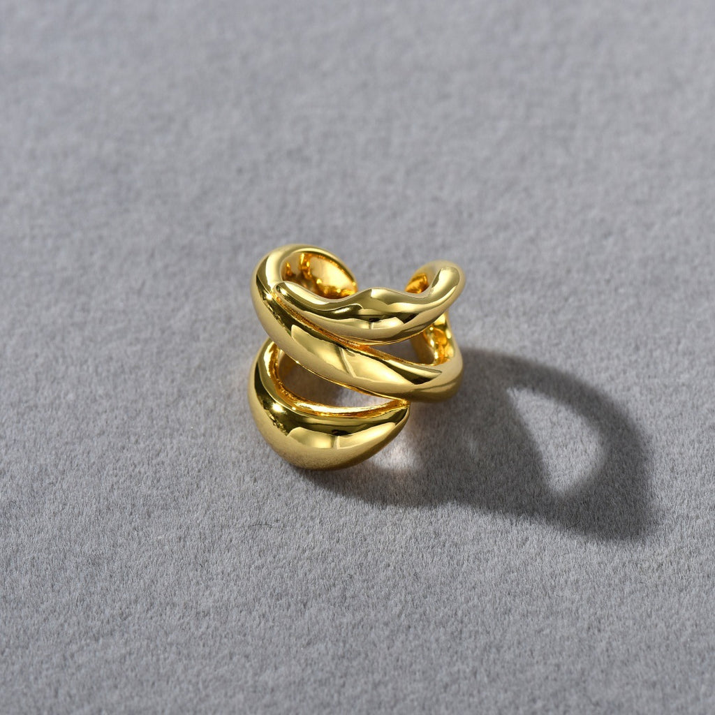 Minimalist French Line Ear Cuff – No Piercing Multi-Layer Cartilage Clip (Gold & Silver)