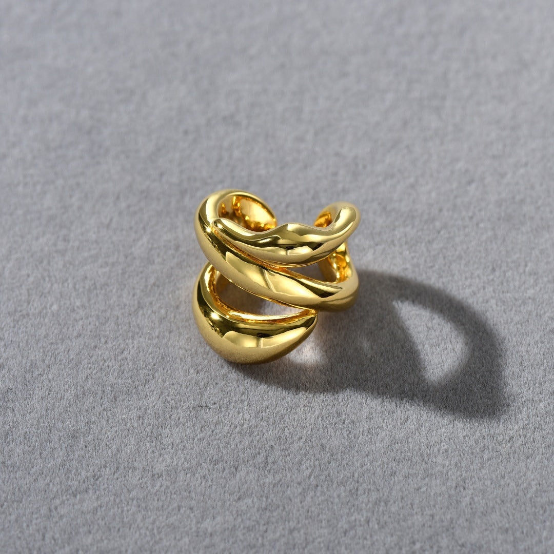 Minimalist French Line Ear Cuff – No Piercing Multi-Layer Cartilage Clip (Gold & Silver)