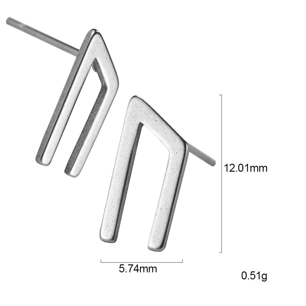 Nordic Rune Letter Earrings – Stainless Steel Minimalist Symbol Studs (24 Styles)