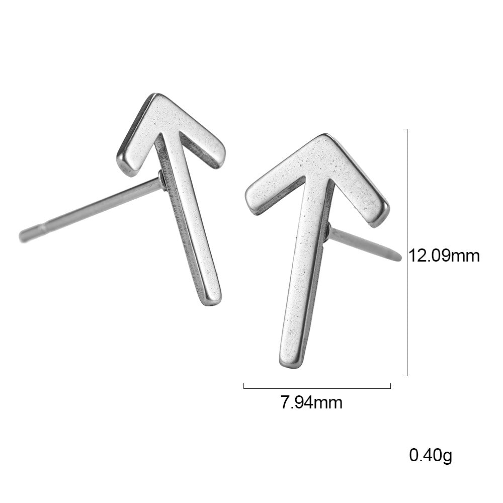 Nordic Rune Letter Earrings – Stainless Steel Minimalist Symbol Studs (24 Styles)