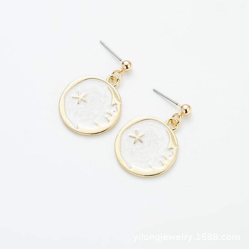 Celestial Eye Earrings – Designer-Style Moon & Star Minimalist Statement Pair