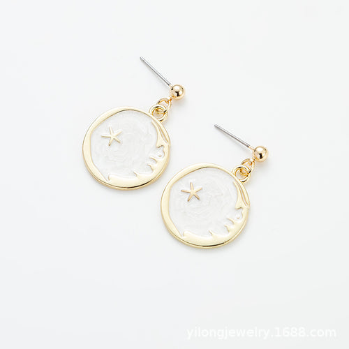 Celestial Eye Earrings – Designer-Style Moon & Star Minimalist Statement Pair
