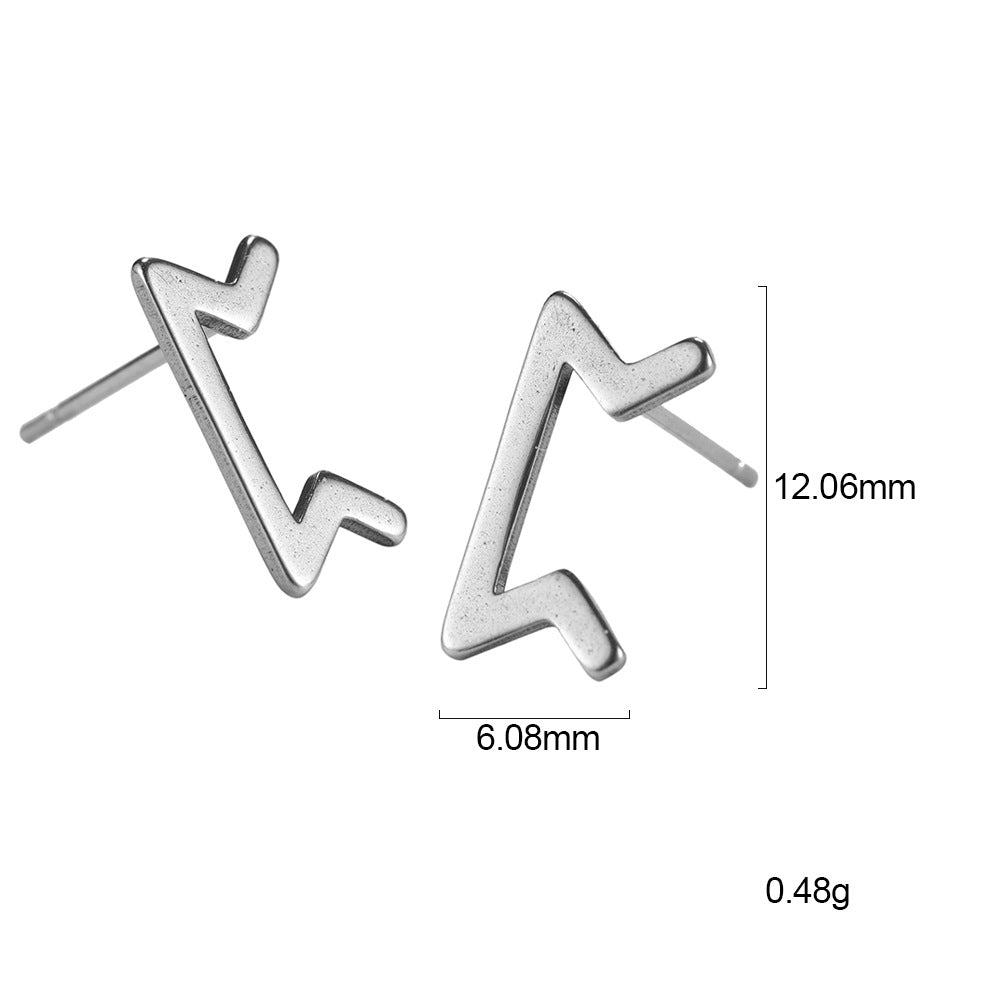 Nordic Rune Letter Earrings – Stainless Steel Minimalist Symbol Studs (24 Styles)