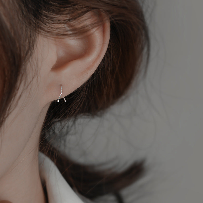 Good Morning Y-Line Earrings – Minimalist Letter Design Light Luxury for Women