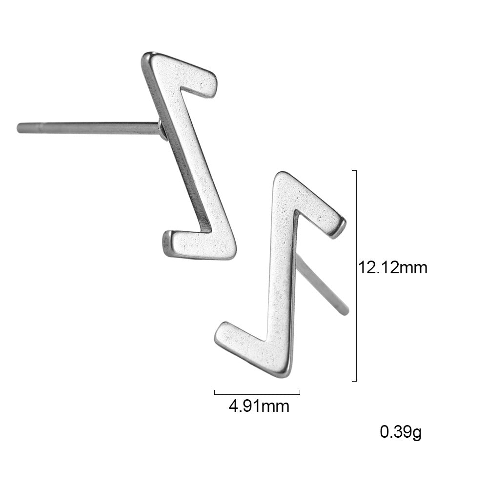 Nordic Rune Letter Earrings – Stainless Steel Minimalist Symbol Studs (24 Styles)