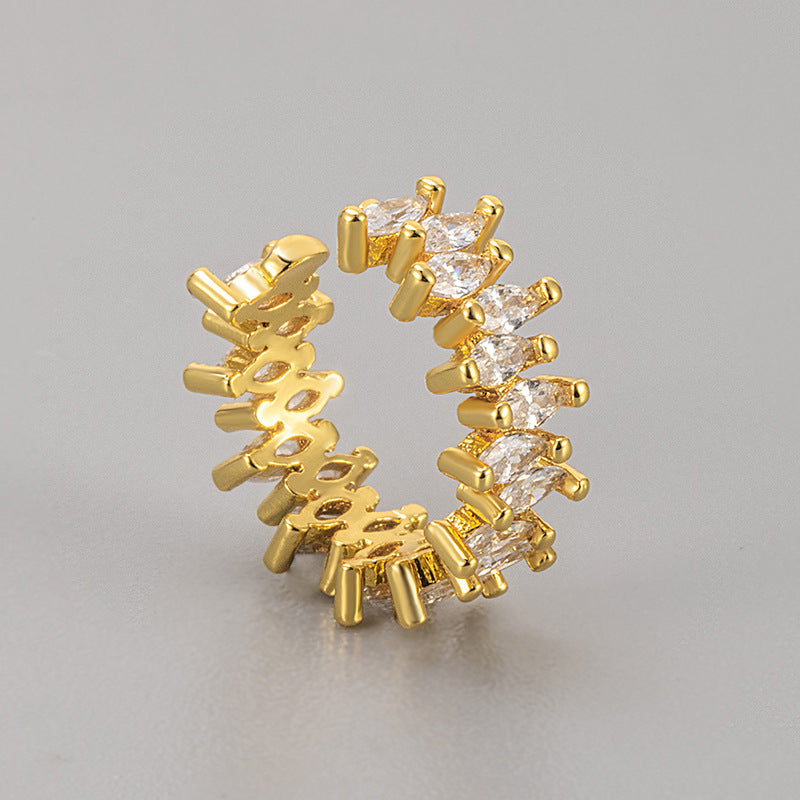 Retro Zircon Ear Cuff – Cold Style Diamond Cartilage Clip (No Piercing, Gold & White Gold)