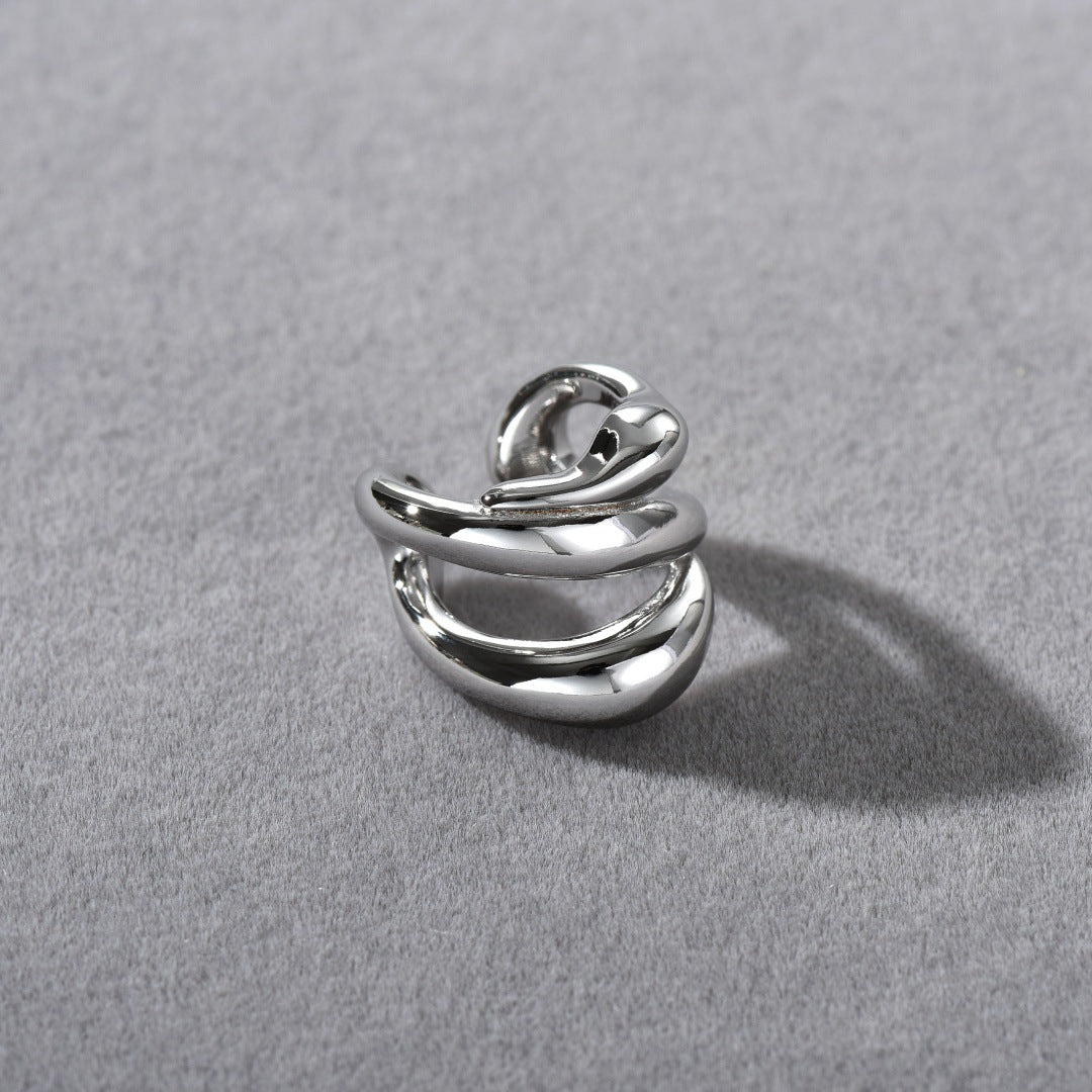 Minimalist French Line Ear Cuff – No Piercing Multi-Layer Cartilage Clip (Gold & Silver)