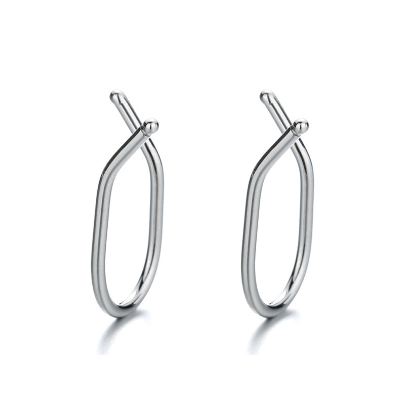 Good Morning Y-Line Earrings – Minimalist Letter Design Light Luxury for Women