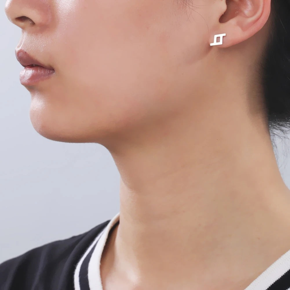 Nordic Rune Letter Earrings – Stainless Steel Minimalist Symbol Studs (24 Styles)